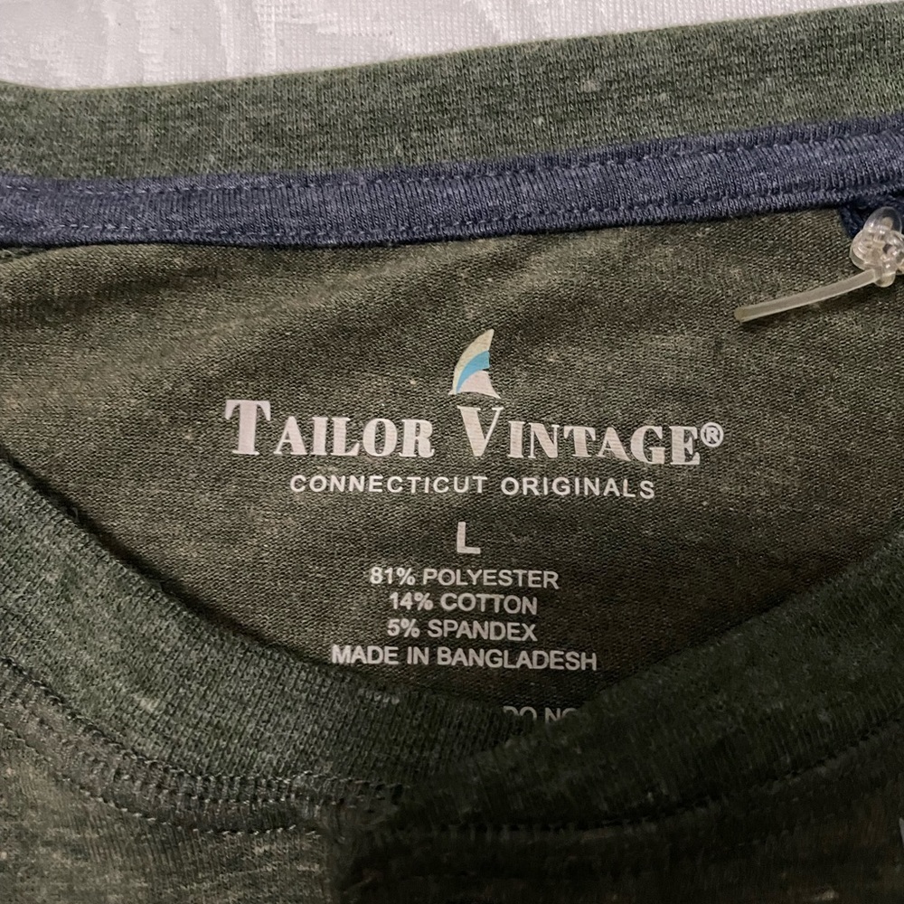 NWT Tailor Vintage long sleeve green Henley shirt 0322L/0459XL/0656M - Picture 7 of 10
